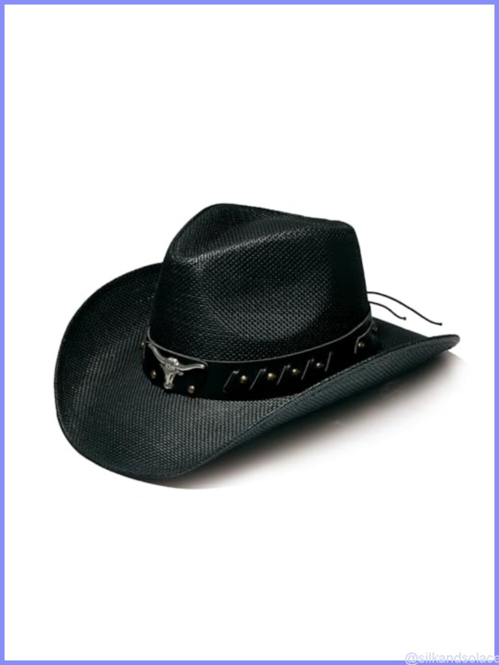 Western Straw Cowboy Hat Decorative Band Sun Hat Wide Brim